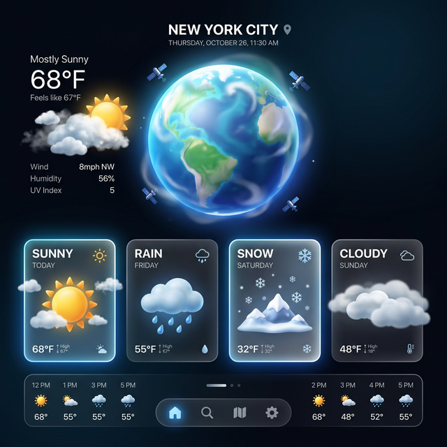 3D Weather Dashboard Preview